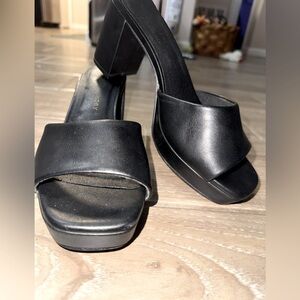 CHINESE LAUNDRY
Tai Dress Sandal Open toe chunk Heel mule Black Leather size 8